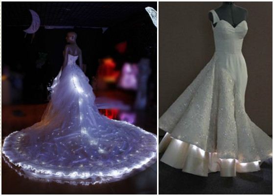свадебное платье с подсветкой